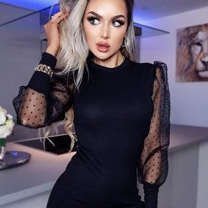 Polka Dot Bodycon Dress NWT